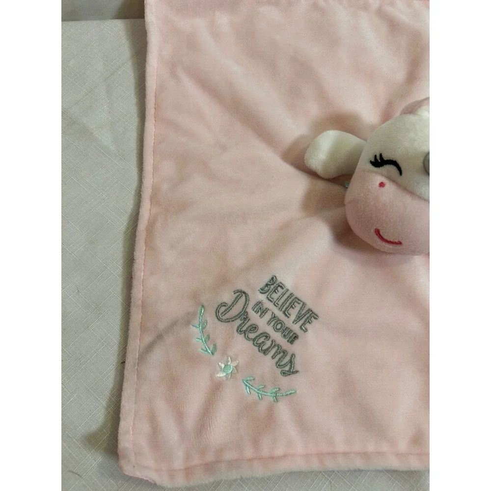 Baby Starters Unicorn Security Blanket OS Pink Believe In Your Dreams Kids